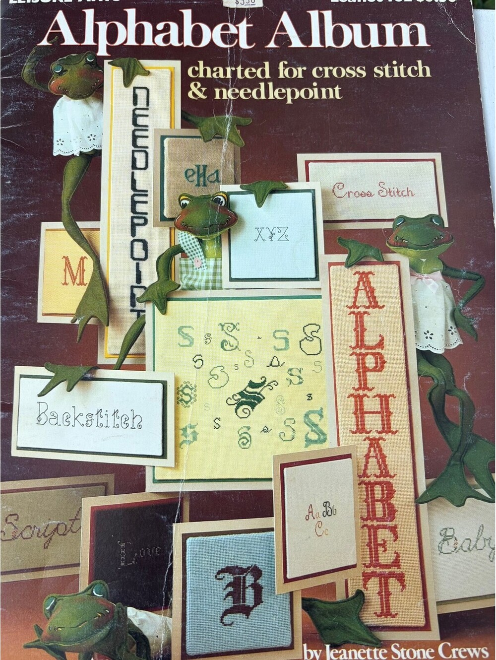 Vintage Leisure Arts Alphabet Album Cross Stitch & Needlepoint Pattern Book